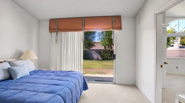 Same bedroom after AI retouch